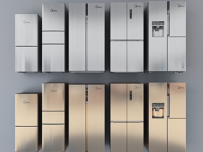 3d冰箱冰柜双门冰箱变频冰箱模型