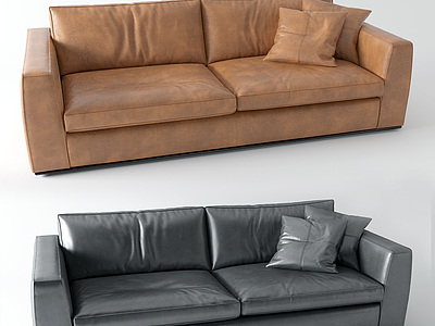 3d皮革沙发模型