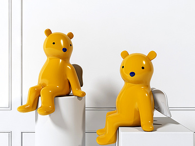 小熊狗熊雕塑3d模型