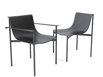 简易单椅餐椅椅子休闲椅3d模型