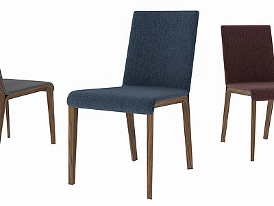 简约实木餐椅单椅书桌椅3d模型