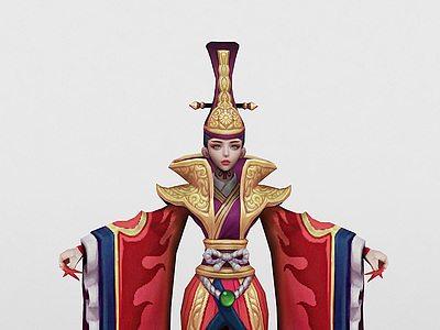 王者荣耀2013游戏女角色模型3d模型