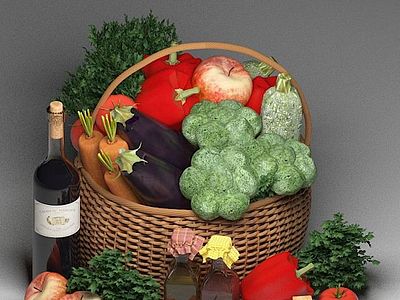 蔬菜篮子3d模型
