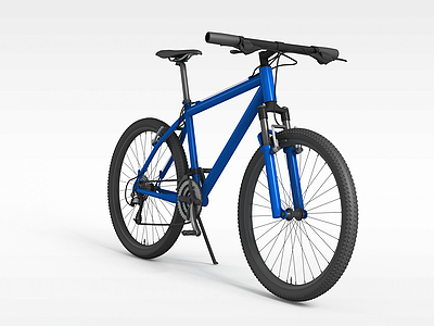 蓝色自行车模型3d模型