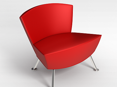 3d红皮休闲椅模型