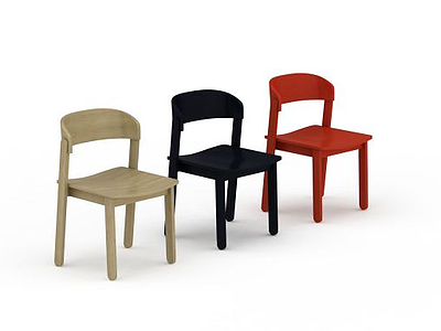 现代简约实木椅子模型3d模型
