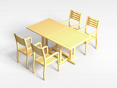 3d白色简约餐桌模型