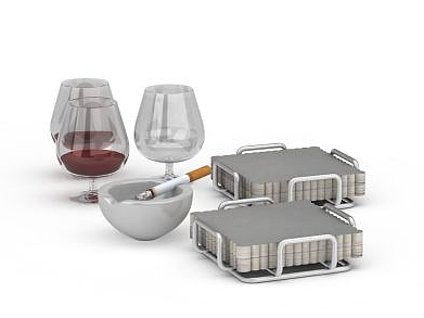红酒酒具模型3d模型
