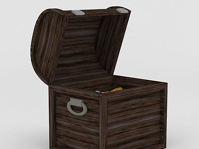 木头宝箱3d模型