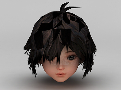 3d剑网三游戏发型发饰小女孩发型模型