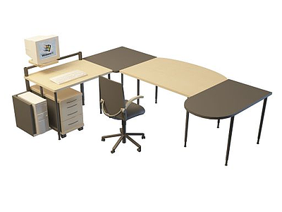 3d简约办公桌免费模型