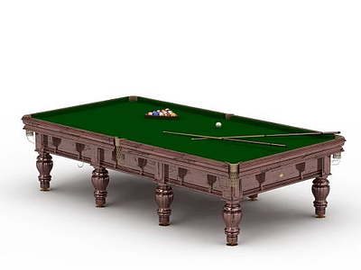 3d室内台球桌模型