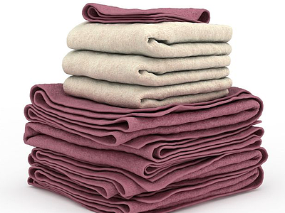 紫色浴巾组合模型3d模型
