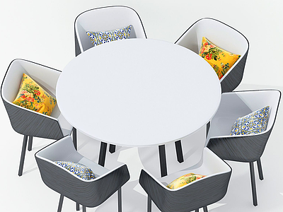 现代休闲桌椅餐桌椅3d模型