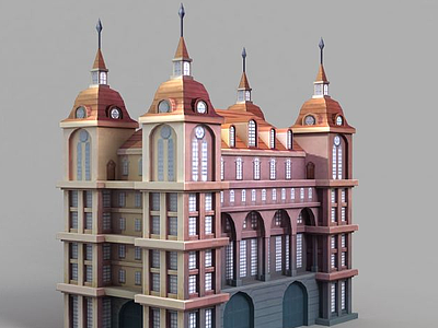 游戏场景城堡装饰模型3d模型