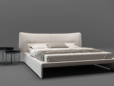 现代床模型3d模型