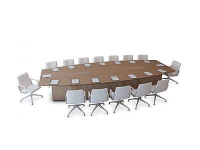 现代会议桌椅模型