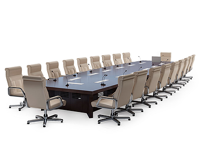会议桌椅组合模型