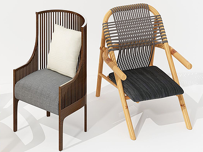 3d椅子新中式模型