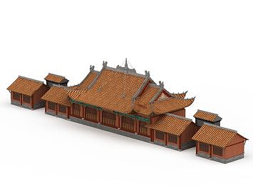 3d寺庙建筑模型