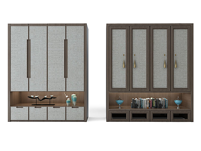 3d中式衣柜模型