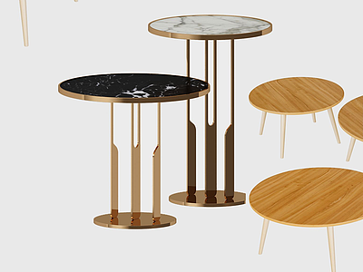 现代小圆桌咖啡桌模型3d模型