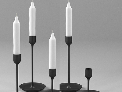 3d现代蜡烛台蜡烛灯模型