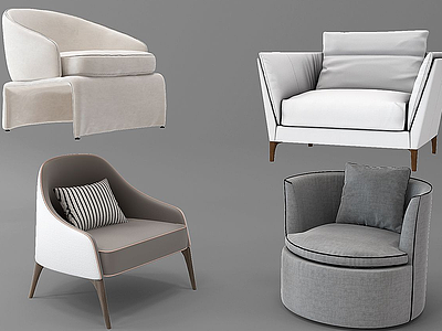 3d北欧休闲沙发休闲椅组合模型