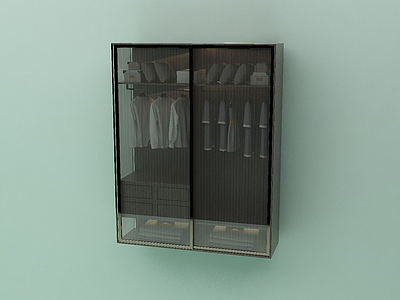 玻璃衣柜模型3d模型