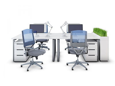 办公工位办公椅模型3d模型