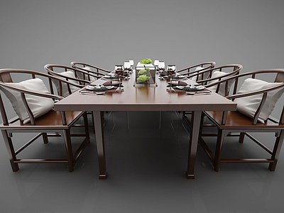 餐桌中式模型