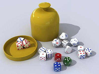 3d现代骰子赌具3D模型模型