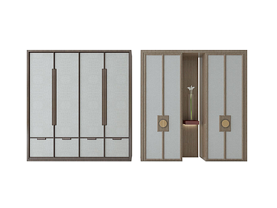 3d中式衣柜门模型