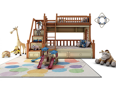 儿童上下床玩具模型3d模型