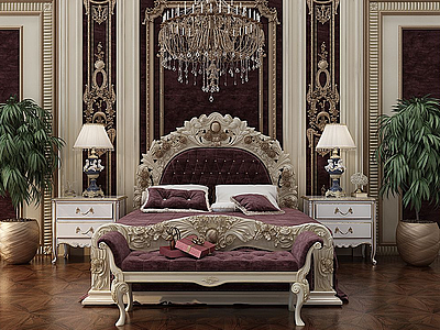 欧式古典法式床模型