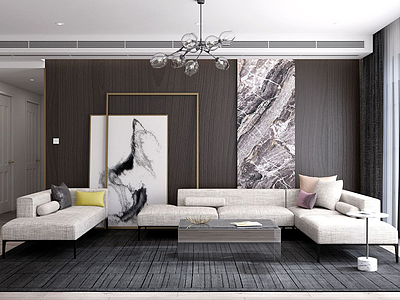 现代客厅沙发3d模型
