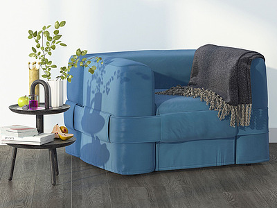 3d现代沙皮单人沙发模型