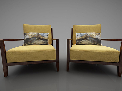 新中式风格的沙发3d模型
