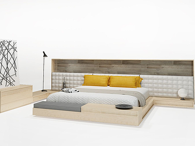 家居新式床模型3d模型