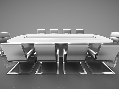 会议桌椅子组合模型