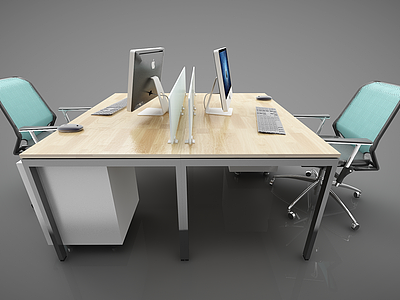 3d办公桌椅子组合模型