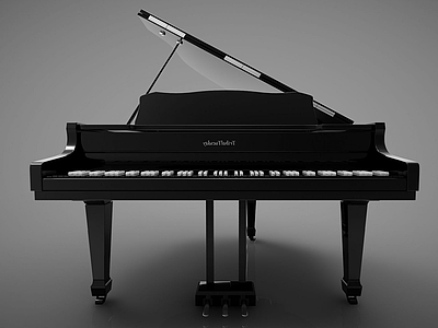 3d新中式风格的钢琴模型