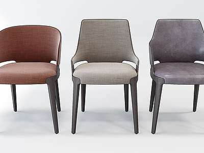 3d现代布艺单椅子休闲椅模型
