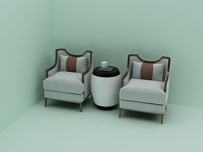 欧式休闲沙发3d模型