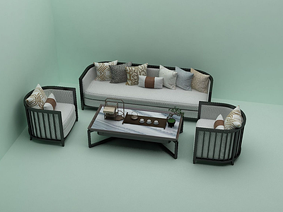 欧式沙发茶几3d模型