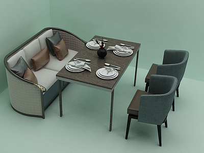 会客餐桌模型3d模型