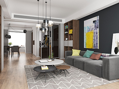 超现代客厅沙发模型3d模型