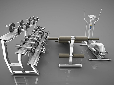 健身房健身器材模型3d模型