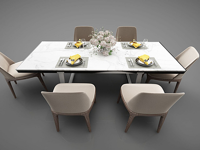 餐桌组合3d模型