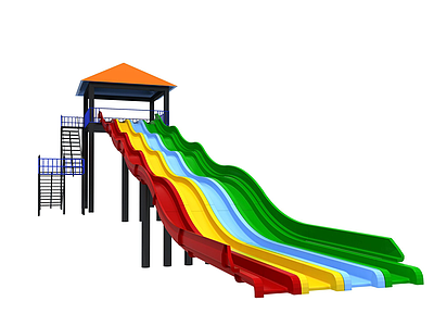 3d彩虹滑梯模型